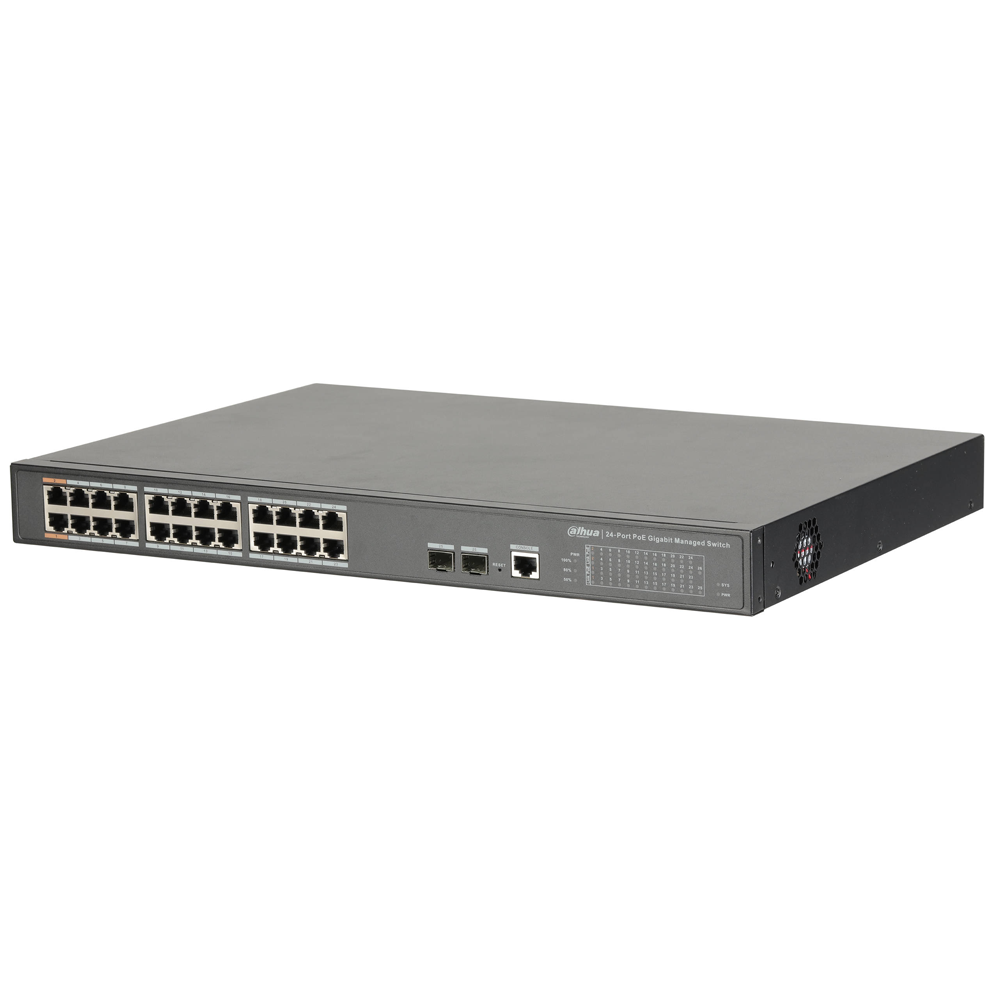 Switch Dahua administrable de 24 puertos Giga-ethernet PoE DH-PFS4226-24GT-230*
